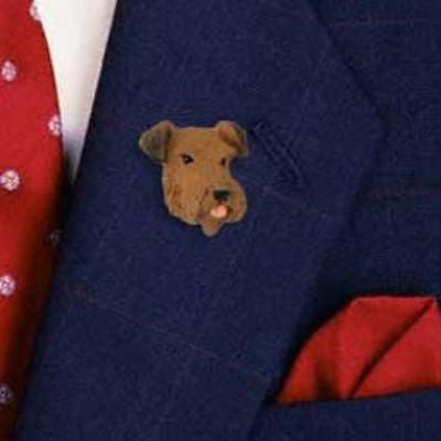 Resin Pin AIREDALE Dog Head Resin Hat Pin Tietac Pin Jewelry