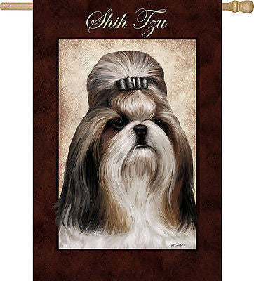 Large Outdoor SHIH TZU Dog Breed House Flag 29 x 43...Clearance Price