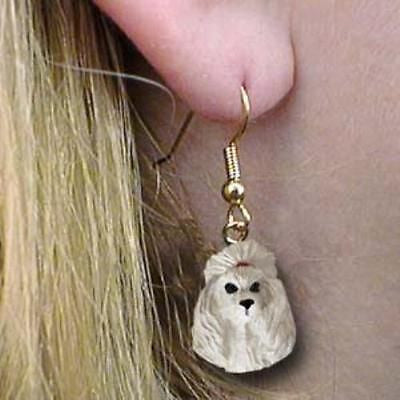 Dangle Style POODLE SILVER Dog Head Resin Earrings Jewelry