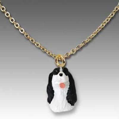 Dog on Chain SPRINGER SPANIEL Resin Dog Head Necklace Pendant