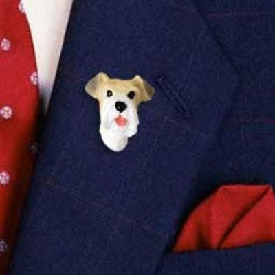 Resin Pin WIREHAIR FOX TERRIER Dog Head Resin Hat Pin Tietac Pin Jewelry