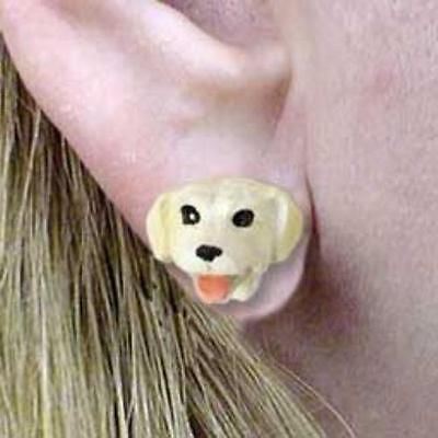 Post Style LAB RETRIEVER YELLOW Resin Dog Head Post Earrings
