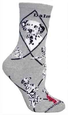 Adult Socks DALMATIAN Dog Breed Gray size Medium Made in USA