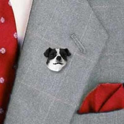 Resin Pin JACK RUSSELL B/W Dog Head Resin Hat Pin Tietac Pin Jewelry