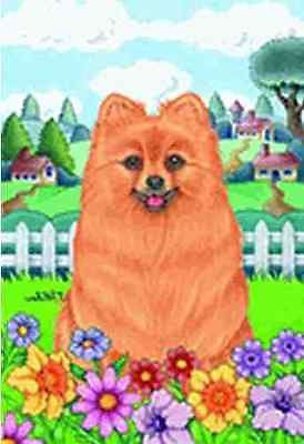 Small Flag Pomeranian Dog Breed Garden Size Flag made USA