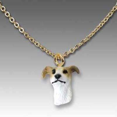 Dog on Chain GREYHOUND TAN Resin Dog Head Necklace Pendant