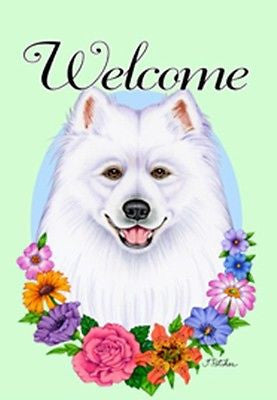 Small Flag Samoyed Dog Breed Welcome Small Garden Flag made USA