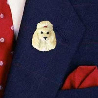 Resin Pin POODLE APRICOT Dog Head Resin Hat Pin Tietac Pin Jewelry