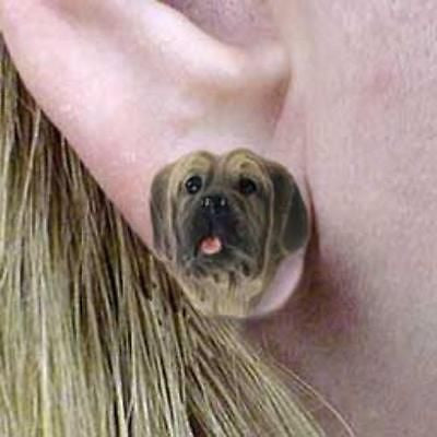Post Style MASTIFF Resin Dog Head Post Earrings