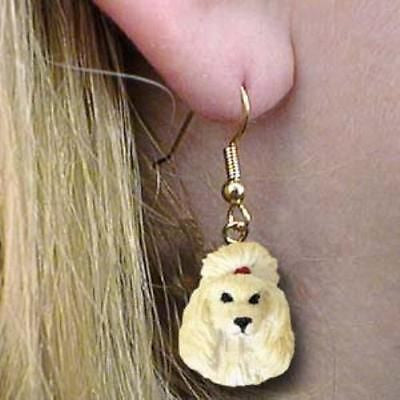 Dangle Style POODLE APRICOT Dog Head Resin Earrings Jewelry