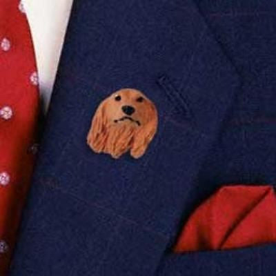 Resin Pin DACHSHUND LONGHAIR RED Dog Head Resin Hat Pin Tietac Pin Jewelry