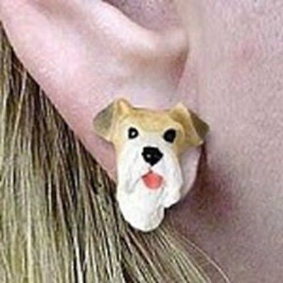 Post Style WIREHAIR FOX TERRIER Resin Dog Head Post Earrings