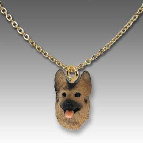 Dog on Chain GERMAN SHEPHERD Resin Dog Head Necklace Pendant