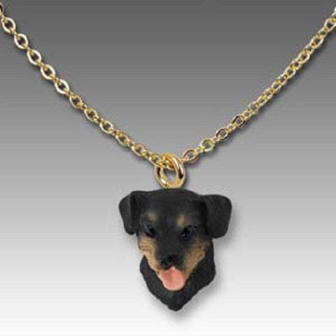 Dog on Chain ROTTWEILER Resin Dog Head Necklace Pendant