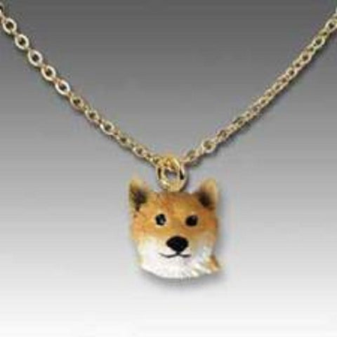 Dog on Chain SHIBA INU Resin Dog Head Necklace Pendant