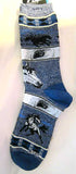 Horse Adult Cushioned Socks HORSE EYES Blue size Medium