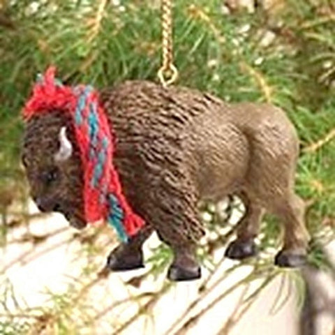 Small Animal Wildlife BUFFALO Miniature Resin Xmas Tiny Ornament
