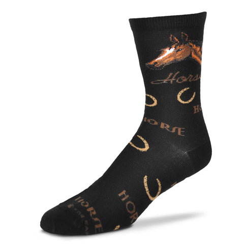Horse Adult Socks HORSE WORDS Womens size Medium 6-10