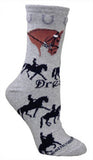 Horse Socks DRESSAGE English Riding Adult Socks Gray color size Medium USA made