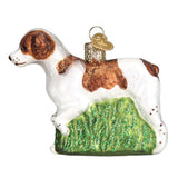 Old World Christmas BRITTANY Blown Glass Dog Xmas Ornament
