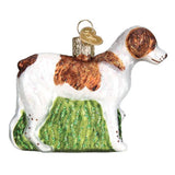 Old World Christmas BRITTANY Blown Glass Dog Xmas Ornament