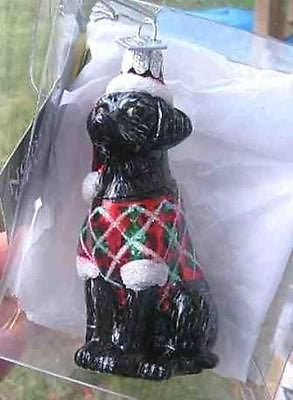 Delicate LAB RETRIEVER BLACK II Glass Dog Breed Xmas Ornament RETIRED