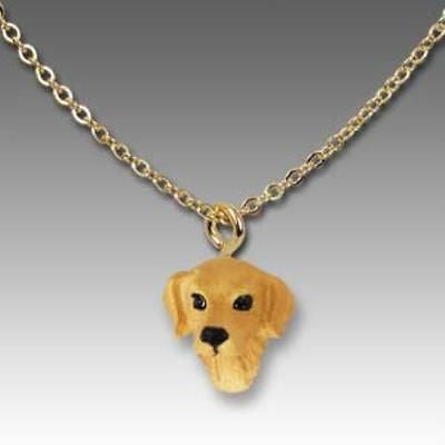 Dog on Chain GOLDEN RETRIEVER Resin Dog Necklace Pendant...Clearance Priced