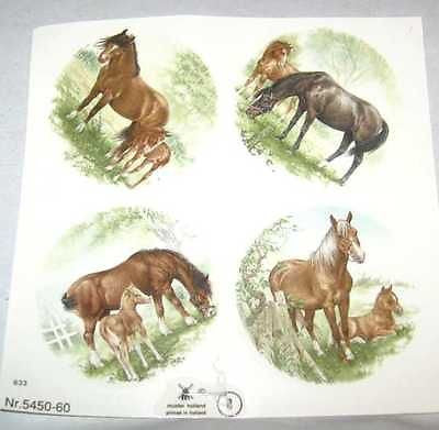 Ceramic Decal MARE & FOAL Assorted Horse 2 3/4" Decal 4 pieces
