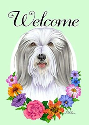 Small Flag Bearded Collie Dog Breed Welcome Small Garden Flag USA