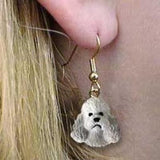 Dangle Style POODLE MINI GRAY Dog Resin Earrings Jewelry...Clearance Priced