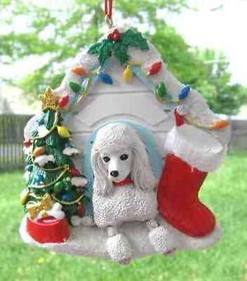 Cute POODLE Dog House Christmas Ornament...Clearance Priced