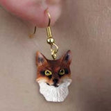 Animal Wildlife RED FOX Head Resin Dangle Earrings...Clearance Priced