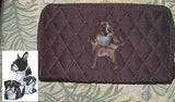 Belvah Quilted Fabric BOSTON TERRIER Dog Breed Zip Around Brown Ladies Wallet