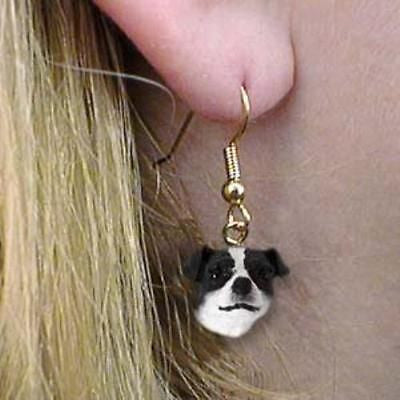 Dangle Style JACK RUSSELL B/W Dog Head Earrings Jewelry...Clearance Priced