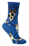 Adult Socks GERMAN SHEPHERD Dog Breed Blue size Medium Made in USA