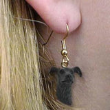 Dangle Style GREYHOUND BRINDLE Dog Head Earrings Jewelry...Clearance Priced