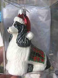Delicate COCKER B/W II Blown Glass Dog Xmas Ornament...Clearance Priced