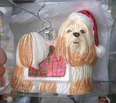 Delicate SHIH TZU TAN II Glass Dog Breed Xmas Ornament...Clearance Priced