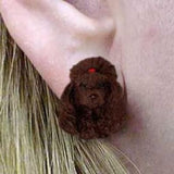 Post Style POODLE CHOCOLATE Resin Dog Post Earrings Jewelry...Clearance Priced