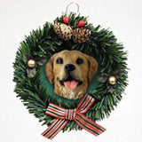 Wreath Xmas Ornament GOLDEN RETRIEVER Dog Breed Christmas Ornament