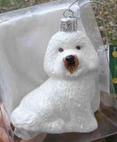 Fine Quality BICHON FRISE Blown Glass Xmas Ornament...Clearance Priced