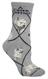 Adult Socks CAIRN TERRIER Dog Breed Gray size Medium Made in USA