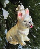 Old World Christmas FRENCH BULLDOG Blown Glass Dog Breed Ornament