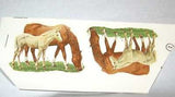 Ceramic Decal Chestnut MARE & FOAL Horse 2 3/4" Decal 4 pieces