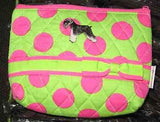 Quilted Fabric SCHNAUZER Dog Breed Polka Dot Zipper Pouch Cosmetic Bag