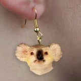 Animal Wildlife KOALA Head Resin Dangle Earrings...Clearance Priced