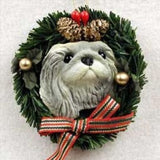 Wreath Xmas Ornament PEKINGESE Dog Breed Christmas Ornament RETIRED