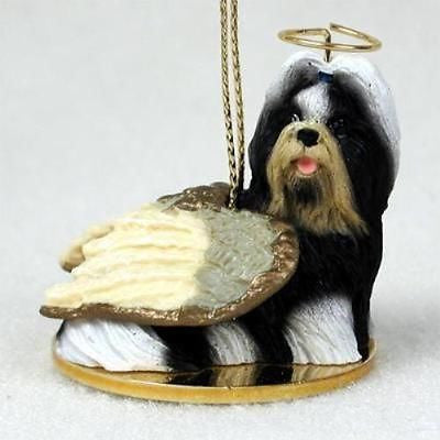 Small Angel SHIH TZU B/W Dog Breed Angel Christmas Holiday Ornament