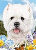 Outdoor Small Flag Westie Westhighland Terrier Dog Summer Flowers Garden Flag