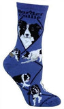 Adult Socks BORDER COLLIE Dog Breed Blue size Medium Made in USA